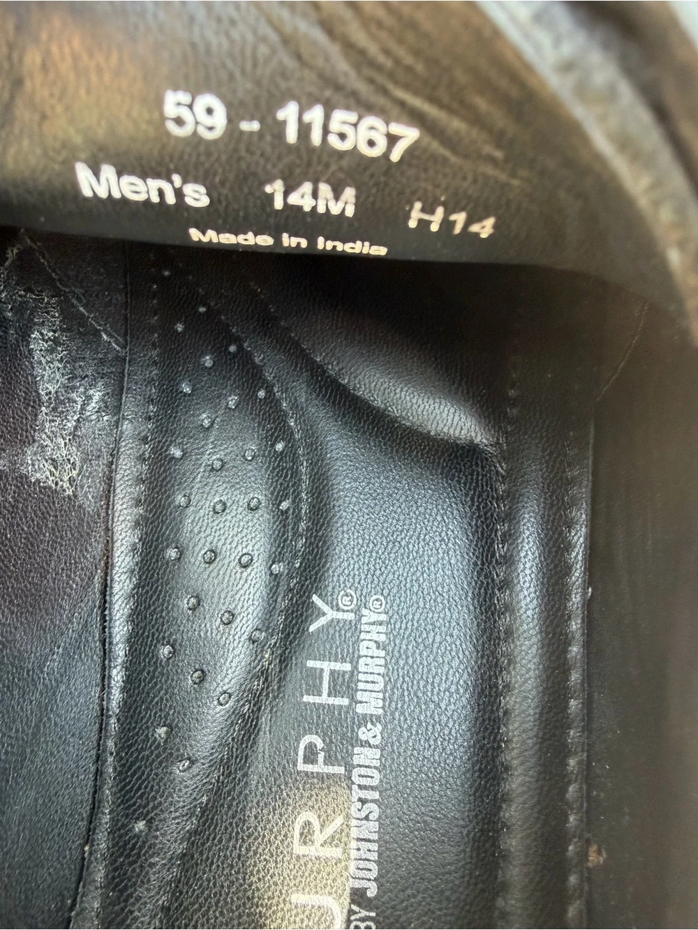 Johnston & Murphy Men's Black Cap-Toe Derby Dress Shoes Size 14M Excellent *